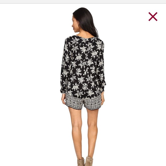 Volcom Black Floral Romper Small - Picture 3 of 8